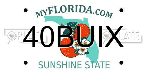 40BUIX Florida License Plate