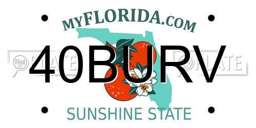 40BURV Florida License Plate