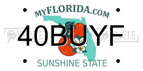 40BUYF Florida License Plate