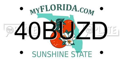 40BUZD Florida License Plate
