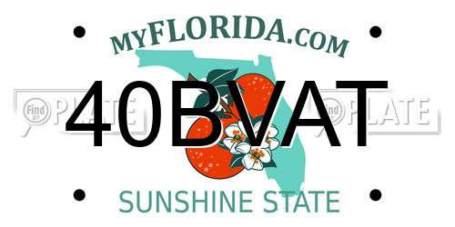 40BVAT Florida License Plate