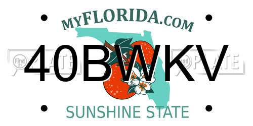 40BWKV Florida License Plate