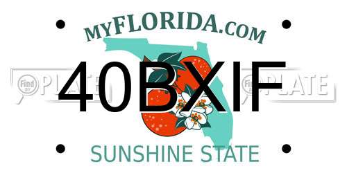 40BXIF Florida License Plate