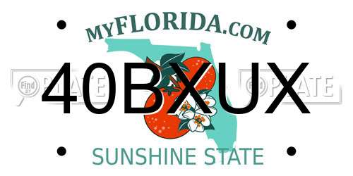 40BXUX Florida License Plate