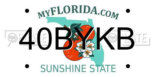40BYKB Florida License Plate
