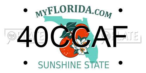 40CCAF Florida License Plate
