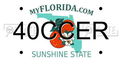 40CCER Florida License Plate