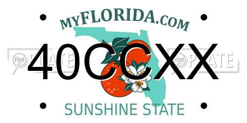 40CCXX Florida License Plate