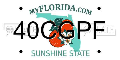 40CGPF Florida License Plate