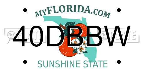 40DBBW Florida License Plate