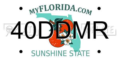 40DDMR Florida License Plate