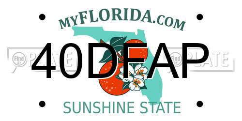 40DFAP Florida License Plate