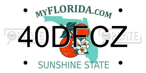 40DFCZ Florida License Plate