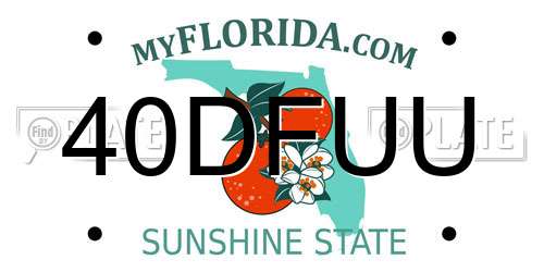 40DFUU Florida License Plate
