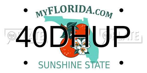 40DHUP Florida License Plate
