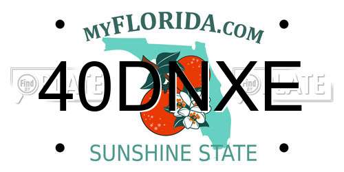 40DNXE Florida License Plate