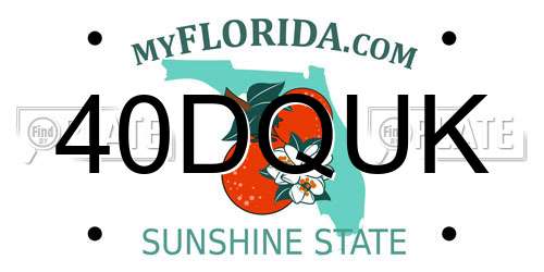 40DQUK Florida License Plate