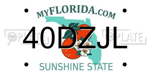 40DZJL Florida License Plate