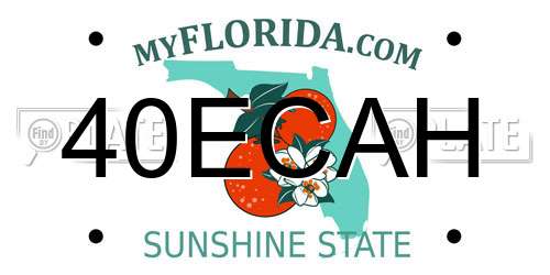 40ECAH Florida License Plate