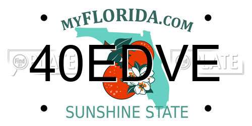 40EDVE Florida License Plate