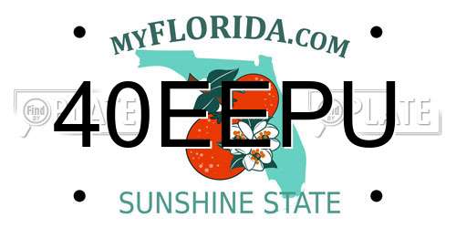 40EEPU Florida License Plate