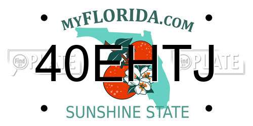 40EHTJ Florida License Plate