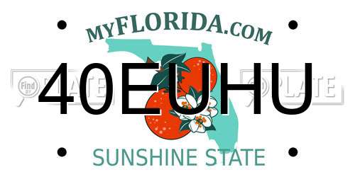 40EUHU Florida License Plate