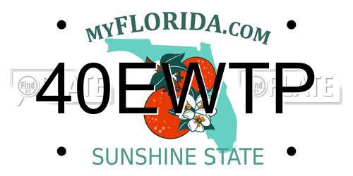 40EWTP Florida License Plate