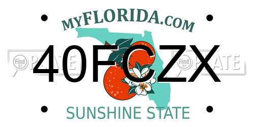 40FCZX Florida License Plate
