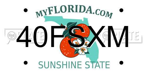 40FSXM Florida License Plate