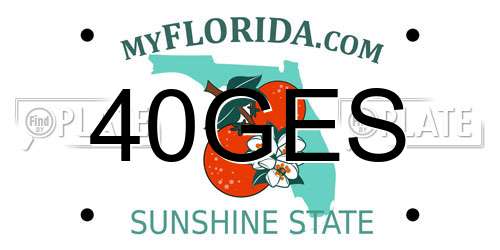 40GES Florida License Plate
