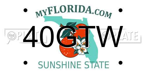 40GTW Florida License Plate