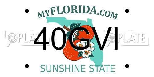 40GVI Florida License Plate
