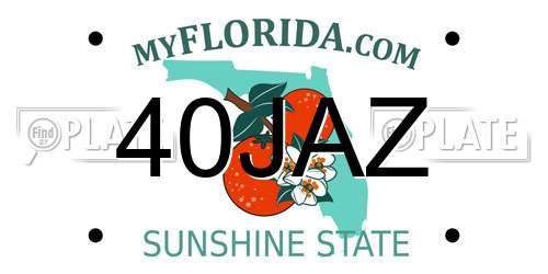 40JAZ Florida License Plate