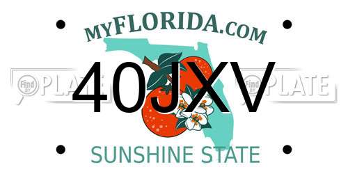 40JXV Florida License Plate