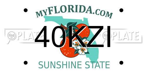 40KZI Florida License Plate