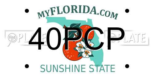 40PCP Florida License Plate