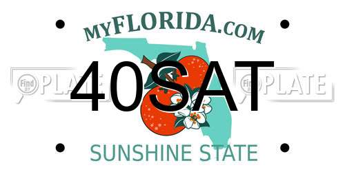 40SAT Florida License Plate