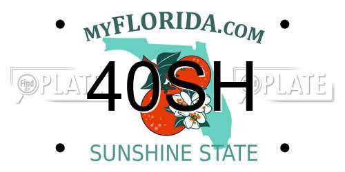 40SH Florida License Plate