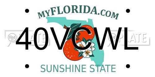 40VCWL Florida License Plate