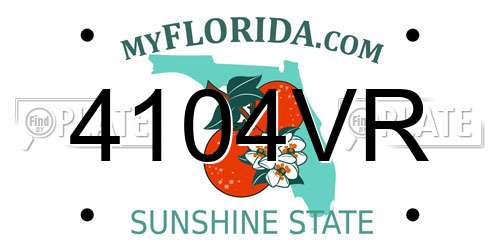 4104VR Florida License Plate