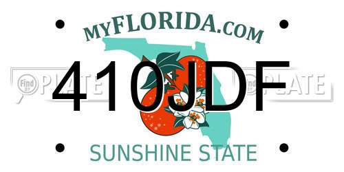 410JDF Florida License Plate