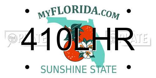 410LHR Florida License Plate