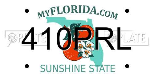 410PRL Florida License Plate