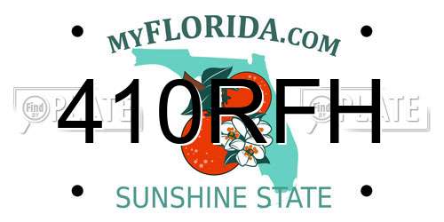410RFH Florida License Plate