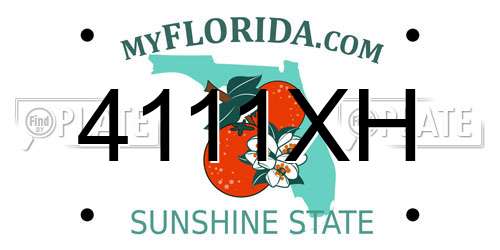 4111XH Florida License Plate