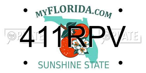 411RPV Florida License Plate