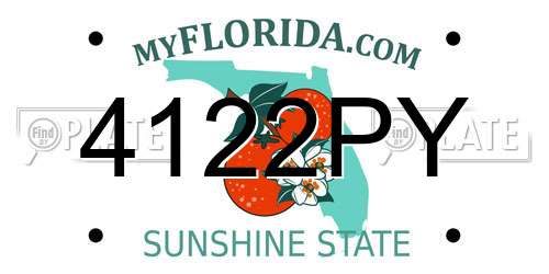 4122PY Florida License Plate