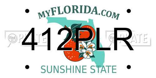 412PLR Florida License Plate