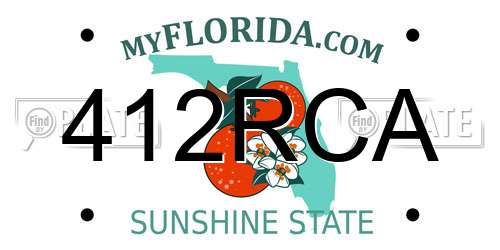 412RCA Florida License Plate
